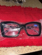 Square Reading Glasses 2 Black With Pink Black Temple