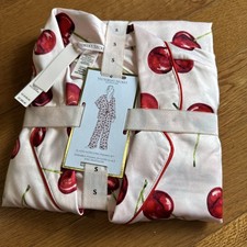 Victoria s Secret Glazed Satin Long Pants Pajama Set Pink Cherry SMALL NWT