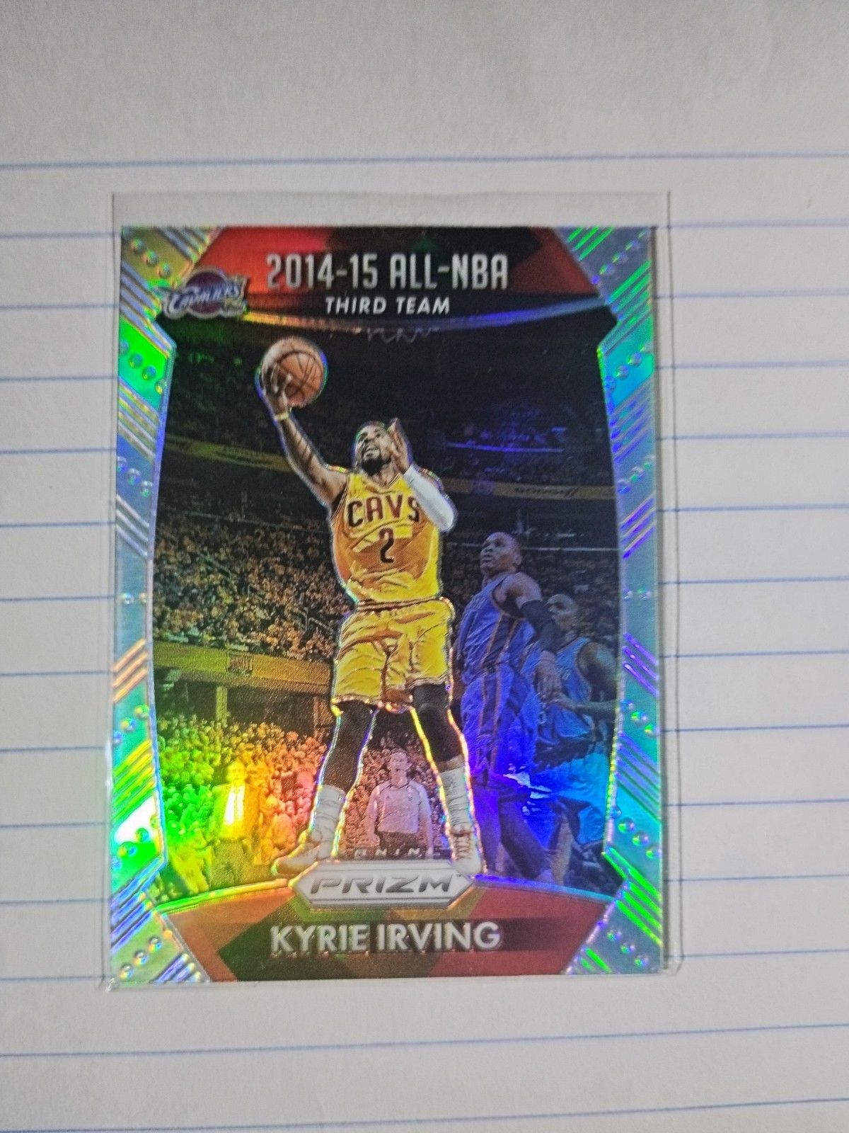 2015-16  Panini Kyrie Irving Silver Prizm 2014-15 All NBA 3rd Team Cavs #387
