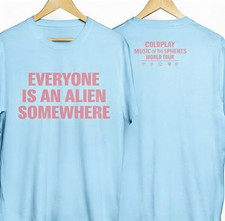 Camiseta Coldplay Everyone Is An Alien Somewhere Two Sides Nueva con Etiquetas