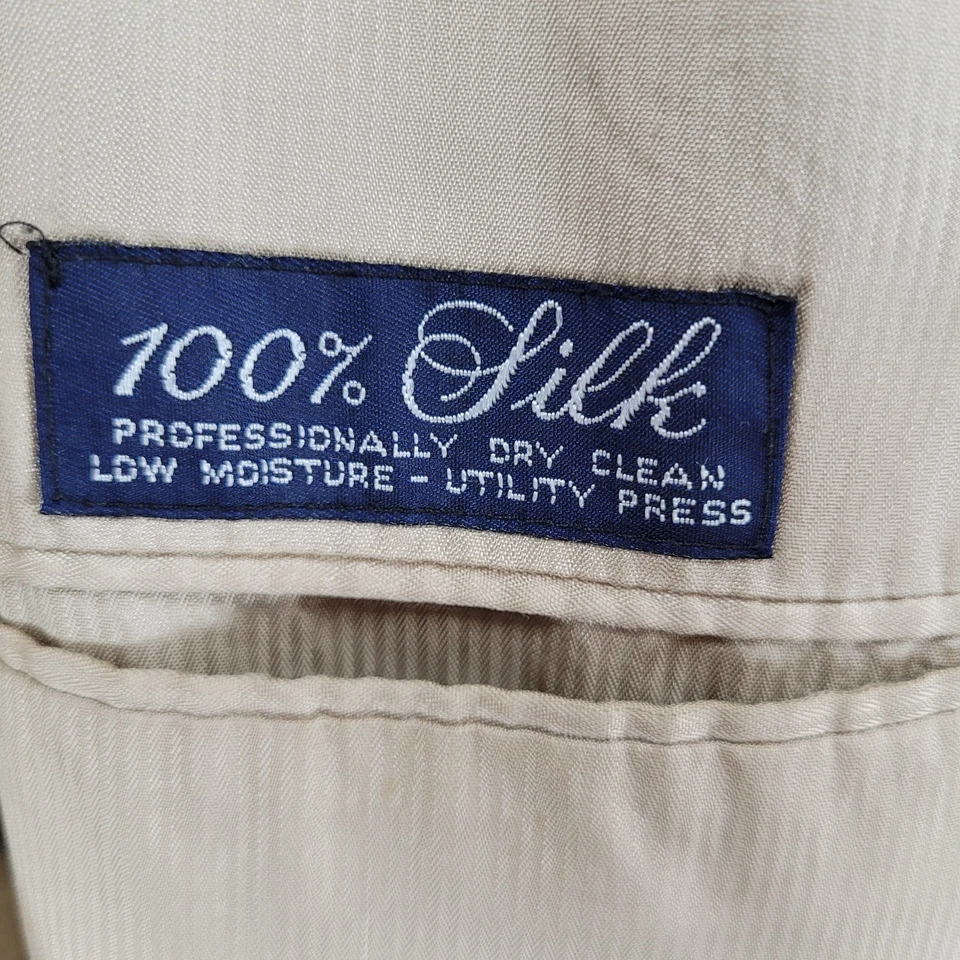 Blazer Abrigo Deportivo Austin Reed Tostado 100% Seda Pata de Gallo 2 Botones Muesca Talla 42L Foto 4 de 4