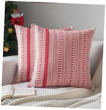 Christmas Pillow Covers 18x18 Inch Set of 2, 18" x 18" Pack of 2 Red