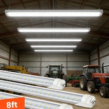 8-PACK 8FT LED Tube Light Bulbs 72W Single Pin 5000K 6000K T8 LED Shop Light T12