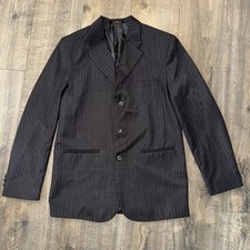 Van Heusen Boys Black Striped Three-Button Blazer Sportcoat Jacket Sz 18R