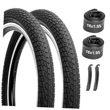 Kids Bike Tires and Tubes Set: 2-Pack 16x1.95/20x2.125 Inch 16 1.95 inch