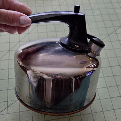 Vintage Revere Ware Mini Copper Bottom Whistling Tea Kettle 1 QT preown Rome NY?