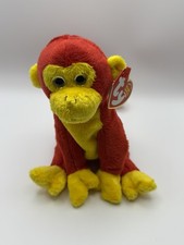 TY 2003 CHOPSTIX the MONKEY BEANIE BABY Red And Yellow Monkey 2003