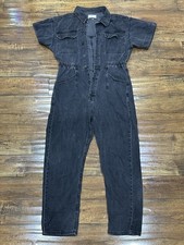We The Free People Marci Jumpsuit Large Gray Acid Wash Utility Cotton FP $128