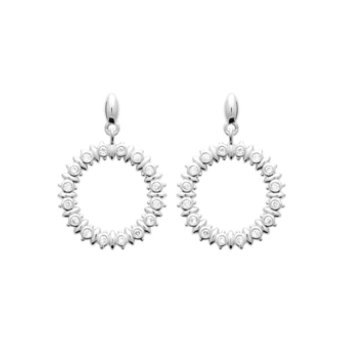 Boucles d'oreilles pendantes argent 925 anti-noircissement avec zirconium poinçonné