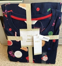New Free Delivery M&S Mens UK 2XL Christmas Food Cotton Family Pyjamas Gift set