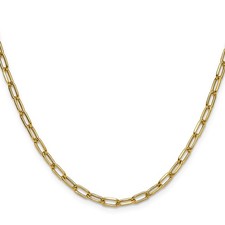 14K Yellow Gold Paperclip Chain Necklace, 3.68 mm