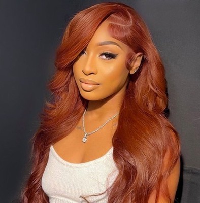Pre Styled Glueless Lace Front Perücke Burnt Orange 250% Dichte Sommer Must Have 
