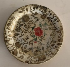 Vintage Paper Mache Alcohol Proof Floral Roun...