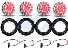 4x Trux TLED-4X40 4 Inch Round 19 Diode Red/White Dual Revolution LED Light