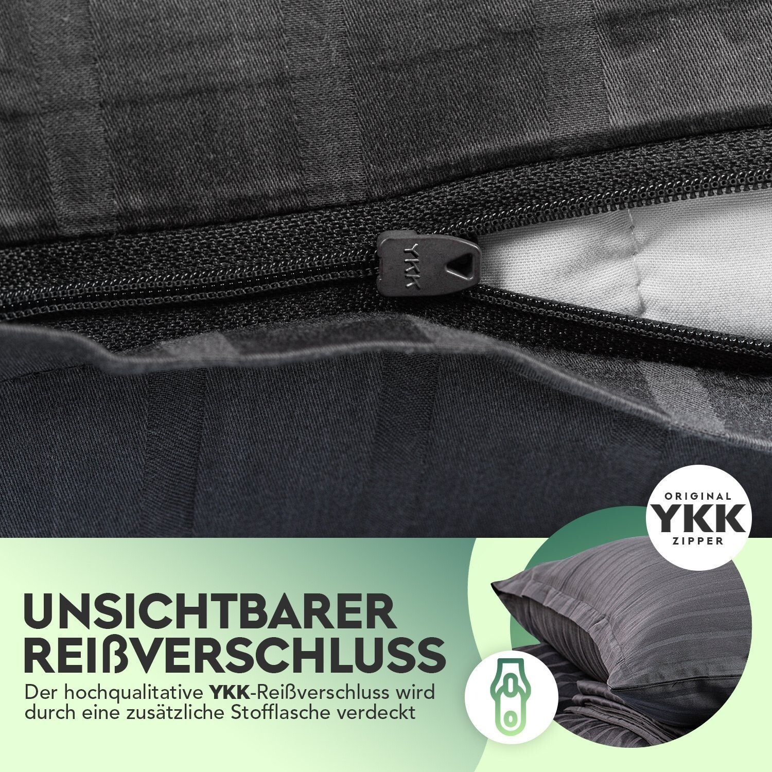 slummer Bettwäsche-Set 2-teilig Damast 100 Baumwolle hochwertige Hotelqualität