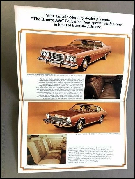 1973 Mercury Bronze Age Car Sales Brochure Lincoln Mark IV Cougar Monterey Comet Foto 2 de 4