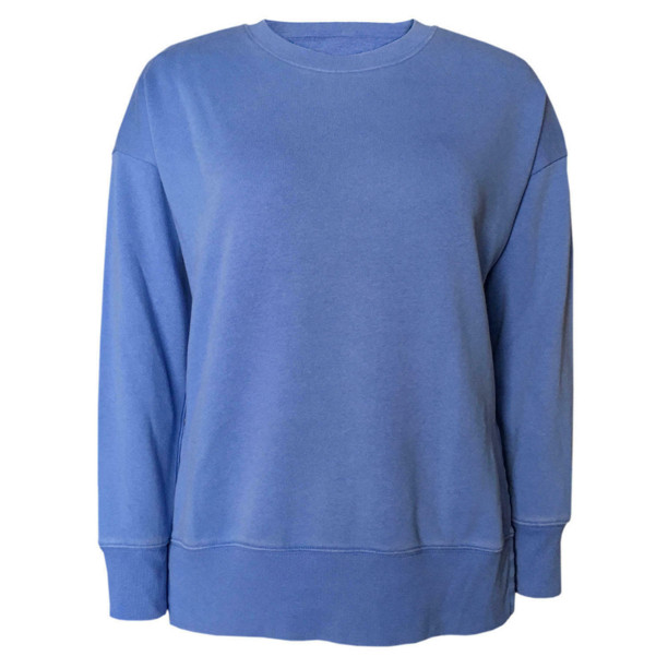 Women's Colbalt Blue Treated Oversized Relaxed Pullover Sweatshirt