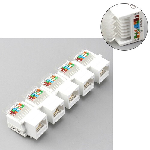 10Pcs RJ45 CAT5e Ethernet Network Keystone JackClip Module Wall Plug Connec_$y - Photo 4/8