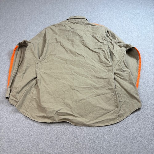 Beretta Shooting Shirt Men 2XL Tan Hunting Button Vented Safari Padded Shoulder - Picture 2 of 10