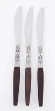 3 Pc INTERPUR 8.75" TABLE KNiFE HEART & SCROLL CANOE MUFFiN STAiNLESS JAPAN INR2