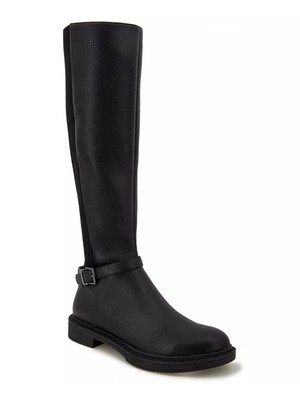 REACTION KENNETH COLE Womens Black Winona Round Toe Block Heel Riding Boot 6.5