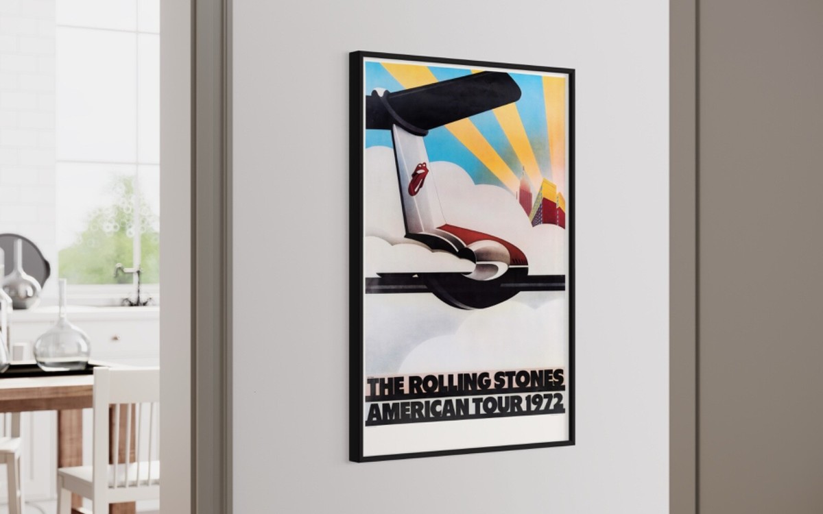 貴重☆rolling  stones☆タワーレコード大型ポスター☆フレーム付き☆ THE ROLLING STONES '1972 American Tour' Concert Poster AOR-4.263