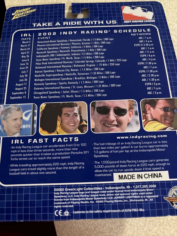 Johnny Lightning 2002 #02 Take A Ride With Us Racing Indy Car edición limitada Foto 2 de 2