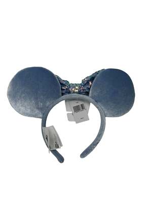 RARE Disney Parks Cornflower Blue Sequin Suede Velvet Minnie Mouse Ears Headband RARE Disney Parks Cornflower Blue Sequin Suede Velvet Minnie  main image 4