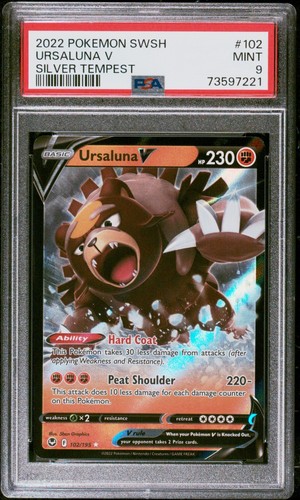 Pokemon Silver Tempest Ursaluna V #102 PSA 9
