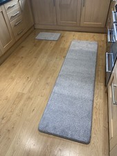 Large Plain Light Grey Runner 60 x 220 (7’3” x 2ft)Including FREE door Mat 60x40