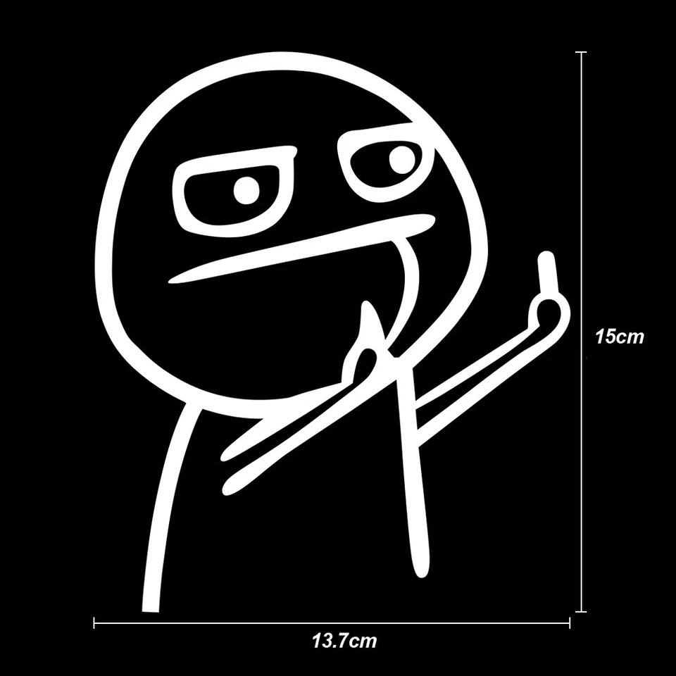 Blanco Divertido Dos Dedos Medios Vinilo Estilo Coche Pegatina Ventana Calcomanía Reflectante  Foto 2 de 4