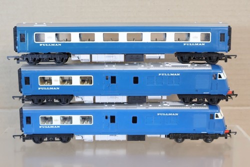 LOT DE 3 VOITURES LOCOMOTIVE DIESEL TRIANG HORNBY R555 BR BLEU PULLMAN CLASSE 251 DMU OM - Photo 4 sur 12