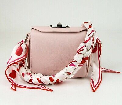 $1890 Alexander McQueen Box 16 Baby Pink Leather Bag w/Silk scarf 506172  5852 | eBay