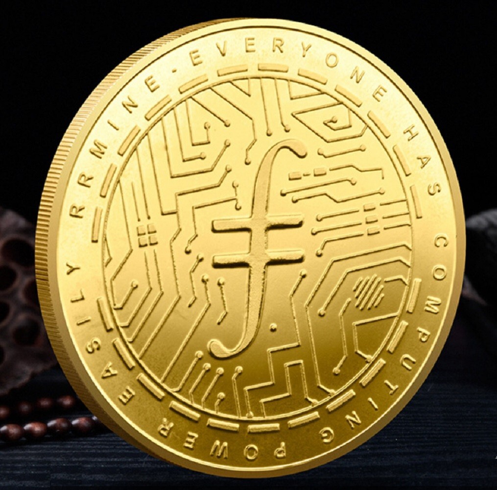 FIL Coin Crypto Coins Cryptocurrency Filecoin Physical Commemorative Token - 2Pc