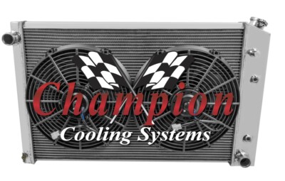 1981-1990 Chevy K Series Champion Aluminum 4 Row KR Radiator Fan Combo
