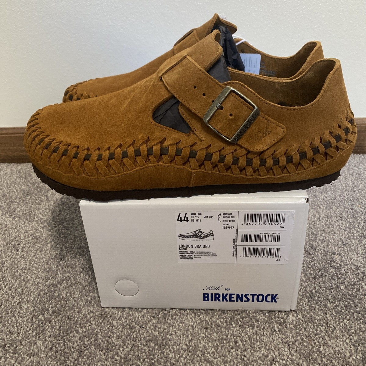 靴 KITH BIRKENSTOCK LONDON BRAIDED MINK 44 Kith for Birkenstock London Braided Shearling Mink Mocca
