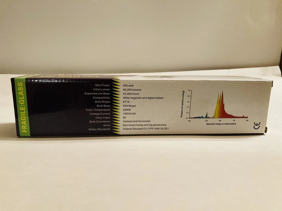 Apollo Horticultura Alta Presión Sodio Crecimiento Lámpara Bombilla 400W 54.000 Lúmenes Foto 4 de 4