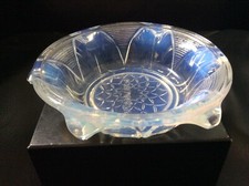 Ezan France Coupelle Verre Opalecent Decorative Bowl Star Signed 1930s
