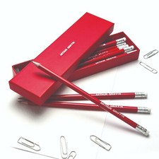 12 Red Pencils in a Box Personalised with Name Printed/Embossed HB Pencils