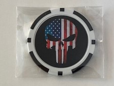 Punisher - USA Flag - Marvel - Magnetic Clay Poker Chip -Golf Ball Marker