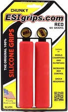 ESI Chunky - RED - 100% Silicone MTB Bike Grips Shock Absorbing 32mm / 130mm