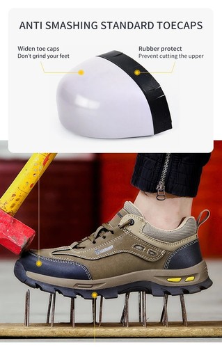 Zapatos de trabajo para hombre joven Zapatos de seguridad 37 a 46 Protección Gorra de acero Zapatos - Imagen 6 de 23