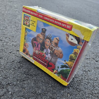 Cloudy With A Chance Of Meatballs 2 Blu-Ray DVD Tin Lunch Box Collector Set NEW