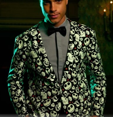 Disney Nightmare Before Christmas Glow in the Dark Blazer Light Up Bow Tie S/M