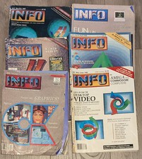 1986-1988 Vintage INFO Commodore 64 Magazines Issues 12, 13, 15, 17, 19, 20