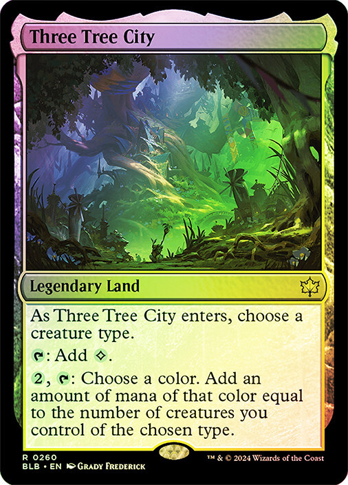 MTG【ボーダーレス】三本木市/Three Tree City【Foil】 Three Tree