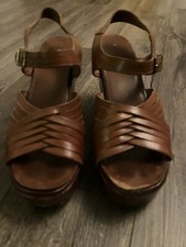VTG 70's WOMEN'S ORIGINAL SBICCA PLATFORM FUNK SOUL-TRAIN DISCO SANDLE SHOES 9-M