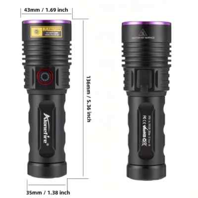 Alonefire SV53 3x LED UV Flashlight - 60W High Power Detector for