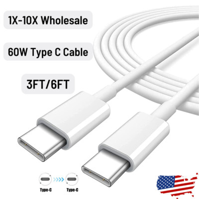 60W USB-C to USB-C Cable Fast Charger PD Charging Cord For iPhone 17 16 15 Pro
