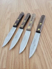 4 PACK Old Hickory 2nd Kitchen Paring Knife 3.25" Carbon Steel Blade Wood Handle